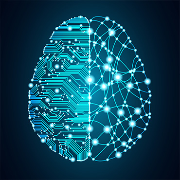 Big data and artificial intelligence brain concept